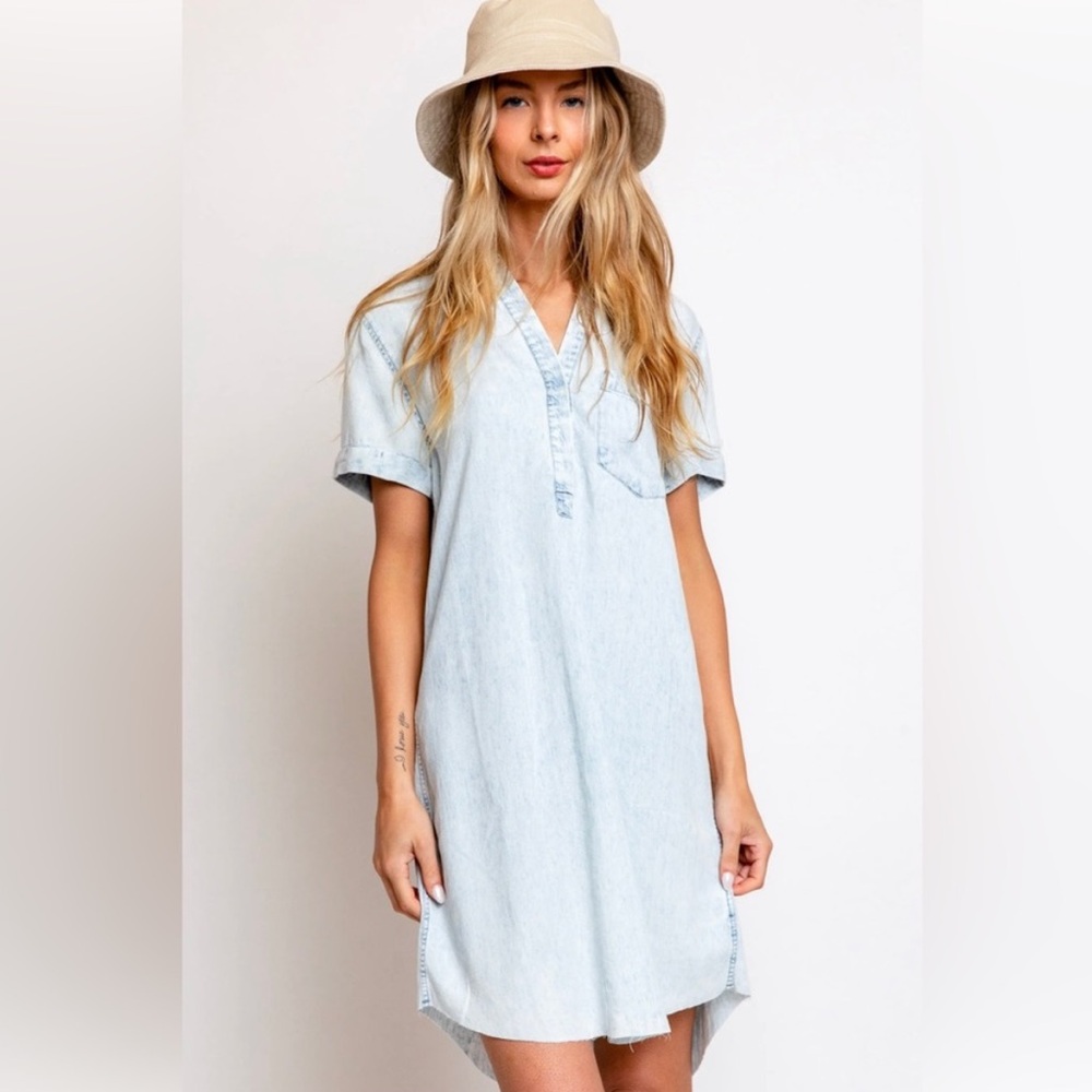 Rails Valerie dress in acid wash denim